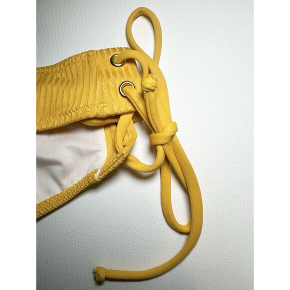 Victoria's Secret PINK Yellow‎ Orange Tie Sides Bikini Bottoms Cheekster MED - Picture 3 of 8